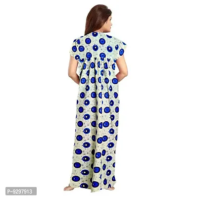 jwf Women's Cotton Printed Half Sleeve Maxi Nighty (Free Size; Pack of 2; Multicolour)-thumb3