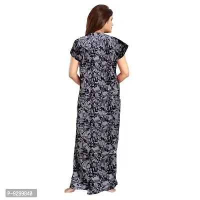 jwf Women's Half Sleeves Cotton Floral Print ZMaxi/Nighty/Night Dress|Nightwear for Womens (Combo of 2)-thumb3