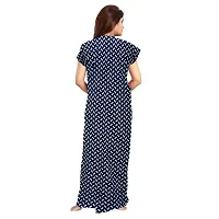 jwf Women's Cotton Printed Readymade Nighty Blue-thumb1