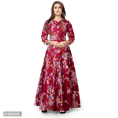 jwf Trendy Modern Women's Wear Rayon Regular Kurta Kurti Gown Anarkali Long Dresses-thumb0