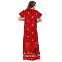 jwf Women's Pure Cotton Gujri Printed Full Length Front Zipper Attractive Maxi Nightdresses ( Combo Pack of 2 PCs.)-thumb2