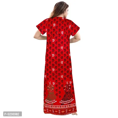 jwf Women's Pure Cotton Gujri Printed Full Length Front Zipper Attractive Maxi Nightdresses ( Combo Pack of 2 PCs.)-thumb3