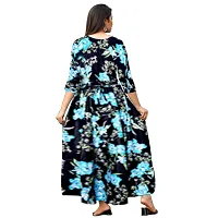 jwf Women Rayon Casual Wear Western Maxi Dress Gown for Girl/Women/Ladies (Free Size Upto XXL)-thumb1