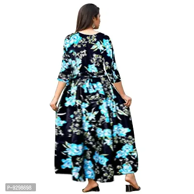 jwf Women Rayon Casual Wear Western Maxi Dress Gown for Girl/Women/Ladies (Free Size Upto XXL)-thumb2