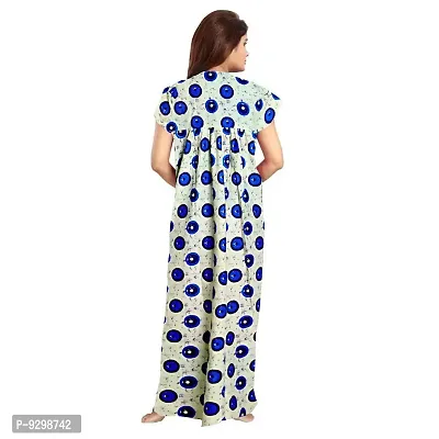 jwf Women's Cotton Color Block Maxi Nighty (SON1310 XL_Multicolor_XL)-thumb2