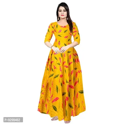 jwf Floral Maxi Dress for Women/Girls Yellow