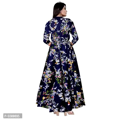 jwf Women Beautiful Rayon Fabric Fit and Flare Maxi Dress Gown Kurties (Free Size Upto XXL)-thumb2