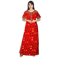 jwf Jaipuri Cotton Printed Maternity Front Zipper Full Length Maxi Nighty Gown (Pack of 2)-thumb3