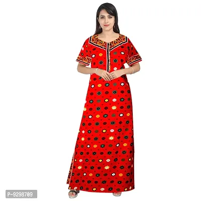 jwf Jaipuri Cotton Printed Maternity Front Zipper Full Length Maxi Nighty Gown (Pack of 2)-thumb4