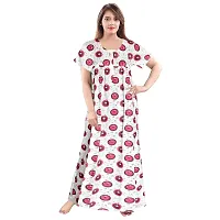 jwf Women's Pure Cotton Printed Full Length Front Zipper Comfortable Maxi Nightdresses ( Pack of 2 PCs.)-thumb3