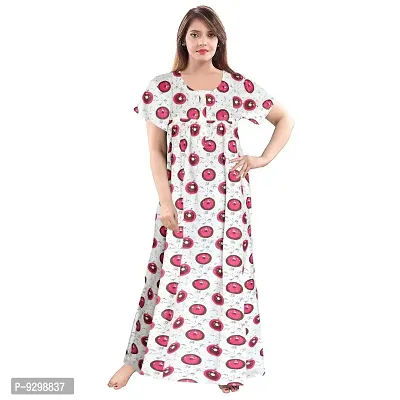 jwf Women's Pure Cotton Printed Full Length Front Zipper Comfortable Maxi Nightdresses ( Pack of 2 PCs.)-thumb4