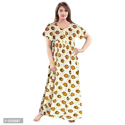 jwf Women's Pure Cotton Printed Full Length Front Zipper Comfortable Maxi Nightdresses ( Pack of 2 PCs.)-thumb2