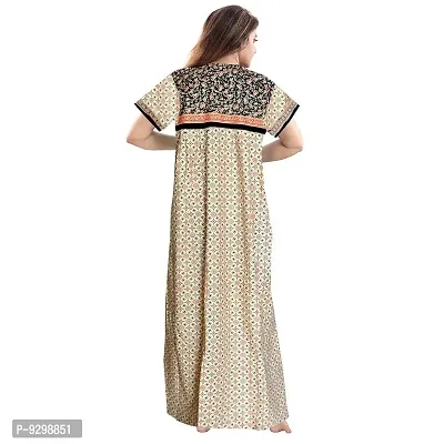 jwf Women's 100% Cotton Printed Maternity Full Length Sleepwear Maxi Nightdresses-thumb3