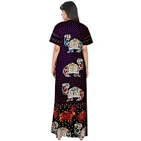 jwf Jaipuri Cotton Printed Maternity Front Zipper Full Length Maxi Nighty Gown (Pack of 2)-thumb2