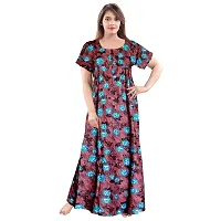 jwf Women's Pure Cotton Printed Attractive Maxi Nightdresses ( Combo Pack of 2 PCs.)-thumb1