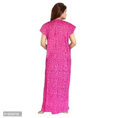 jwf Women's 100% Cotton Printed Regular Maxi Maternity Wear Sleepwear Nightdresses ( Pack of 2 PCs.)-thumb3