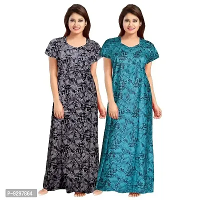 jwf Casual Wear Pure Cotton Maxi Nighty for Women