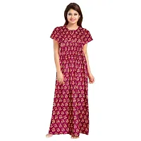 jwf Women's Pure Cotton Printed Nightdresses Maxi Gown Maternity Wear Nighties (Pack of 2 Piece)-thumb3