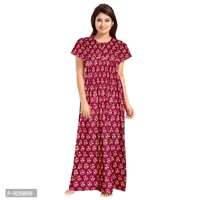 jwf Women's Pure Cotton Printed Nightdresses Maxi Gown Maternity Wear Nighties (Pack of 2 Piece)-thumb4