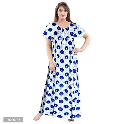 jwf Women's Cotton Printed Maxi Nightwear, Nightdress Free Size, (Pack of 2)-thumb2