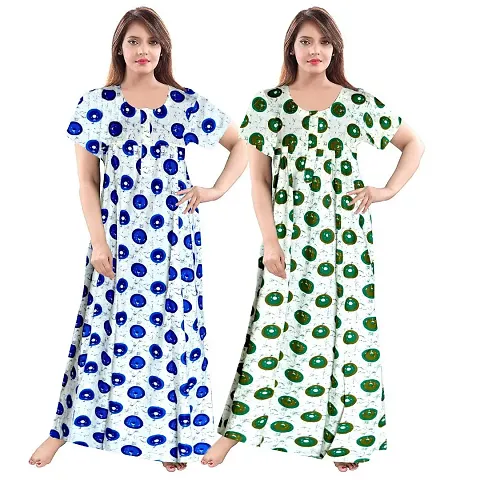 KHUSHI PRINT Cotton Printed Attractive Maternity Sleepwear Maxi Nighty