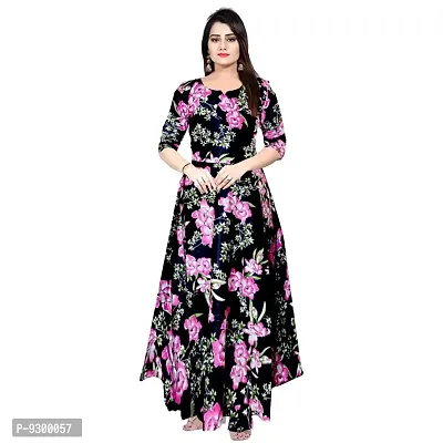 jwf Women's Rayon Regular Kurta Full Sleeves Kurti Gown Anarkali Dress for Women and Girls-thumb0