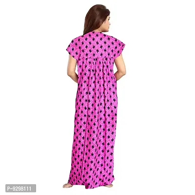 jwf Womens' Multicolor Jaipuri Rajasthani Printed Cotton Maxi Long Nighty-thumb2