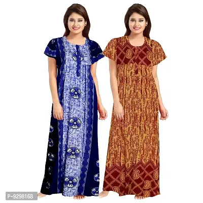 jwf Cotton Printed Attractive Maternity Sleepwear Maxi Nighty-thumb0