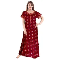 jwf Women's Pure Cotton Gujri Printed Attractive Maxi Nightdresses ( Combo Pack of 2 PCs.)-thumb1