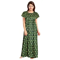 jwf Women's Cotton Printed Maxi Nightwear, Nightdress Free Size, (Pack of 2)-thumb1