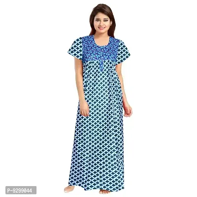 jwf Women's Cotton Printed Attractive Maternity Wear Comfortable Maxi Nightdresses ( Combo Pack of 2 PCs.)-thumb2