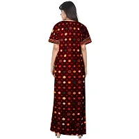 jwf Jaipuri Cotton Printed Maternity Front Zipper Full Length Maxi Nighty Gown (Pack of 2)-thumb4