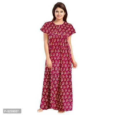 jwf Women's Cotton Printed Night Dress Maxi Gown Nighties Nighty Nightwear Inner  Sleepwear (Combo Pack of 2)-thumb4