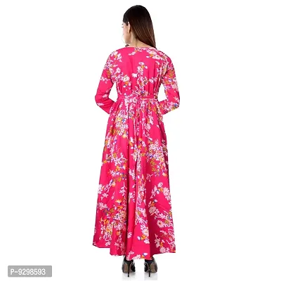 jwf Trendy Modern Women's Wear Rayon Regular Kurta Kurti Gown Anarkali Long Dresses-thumb2