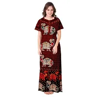 jwf Women's Cotton Printed Maxi Nighty (MAX_023_Multicoloured_Free Size)-thumb2