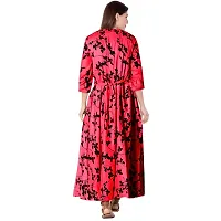 jwf Women's Fashionable Rayon 3/4 Sleeve Fit and Flare Full-Length Maxi Dress-thumb1