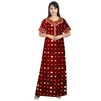 jwf Jaipuri Cotton Printed Maternity Front Zipper Full Length Maxi Nighty Gown (Pack of 2)-thumb3