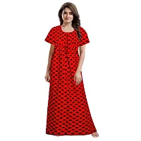 jwf Women's Pure Cotton Printed Attractive Maxi Maternity Wear Comfortable Nightdresses ( Combo Pack of 2 PCs.)-thumb1