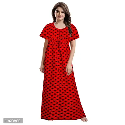 jwf Women's Pure Cotton Printed Attractive Maxi Maternity Wear Comfortable Nightdresses ( Combo Pack of 2 PCs.)-thumb2