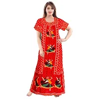 jwf Women's Pure Cotton Gujri Printed Attractive Maxi Nightdresses ( Combo Pack of 2 PCs.)-thumb1