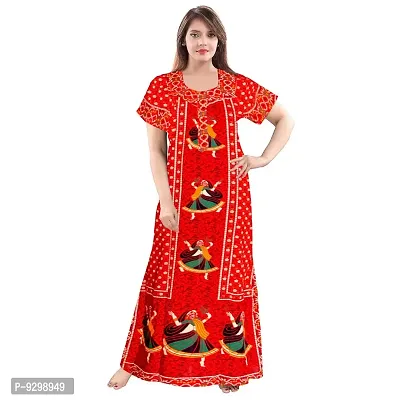 jwf Women's Pure Cotton Gujri Printed Attractive Maxi Nightdresses ( Combo Pack of 2 PCs.)-thumb2