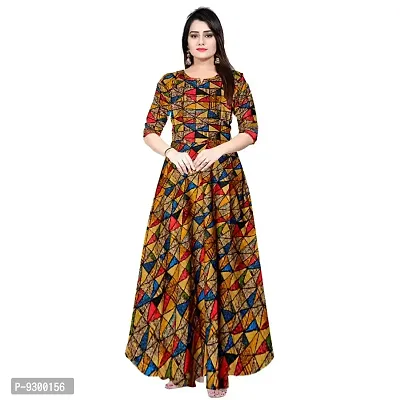 jwf Women Rayon A-Line Western Fit and Flare Maxi Dress Gown (Free Size Upto XXL)