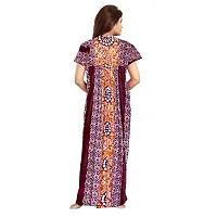 jwf Women's 100% Cotton Printed Attractive Maxi Maternity Wear Comfort Nightdresses ( Combo Pack of 2 PCs.)-thumb2