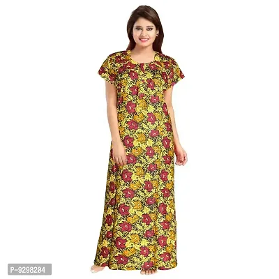 jwf Women's Cotton Printed Midi Nighty (SON_6552 XXL_Multicolor_Free Size)