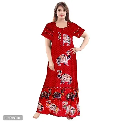 jwf Women's Pure Cotton Gujri Printed Attractive Maxi Nightdresses ( Combo Pack of 2 PCs.)-thumb4