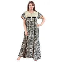 jwf Women's 100% Cotton Printed Maternity Full Length Sleepwear Maxi Nightdresses-thumb3