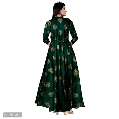 jwf Women Stylish Round Neck Anarkali Long Gown Kurties Dresses (Free Size Upto XXL)-thumb2