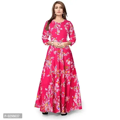 jwf Trendy Modern Women's Wear Rayon Regular Kurta Kurti Gown Anarkali Long Dresses