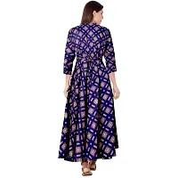 jwf Women's Fashionable Rayon 3/4 Sleeve Fit and Flare Full-Length Maxi Dress-thumb1