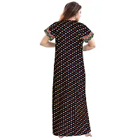 jwf Women's Pure Cotton Gujri Printed Full Length Front Zipper Attractive Maxi Nightdresses ( Combo Pack of 2 PCs.)-thumb2